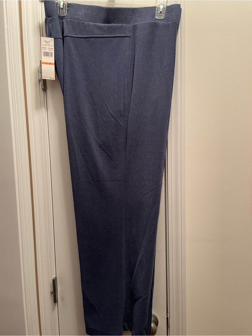 Ruby Road Plus 3X New Heather Blue Soft Knit Pants, Casual Luxe Collection